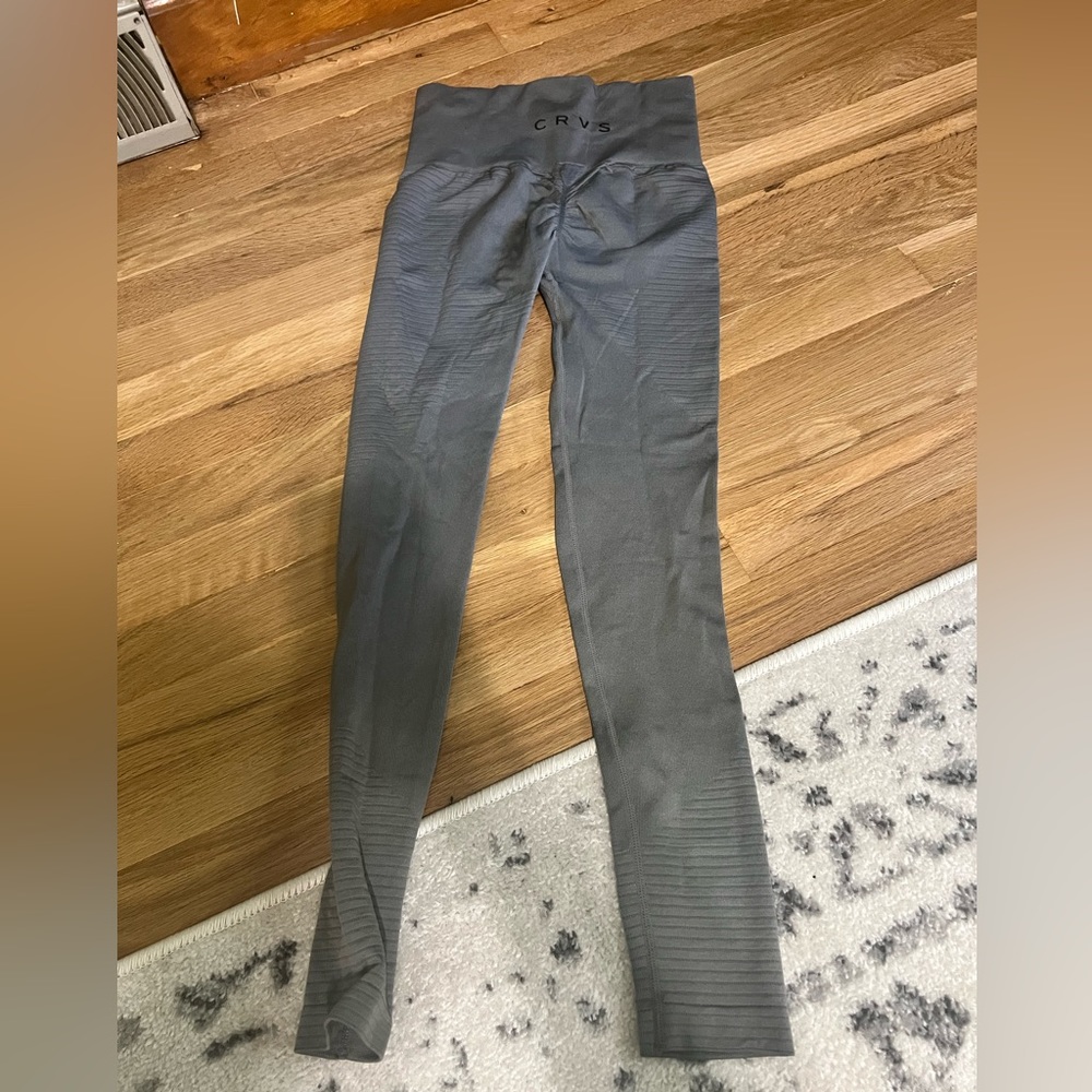 Curves & combat boots grey leggings, size small